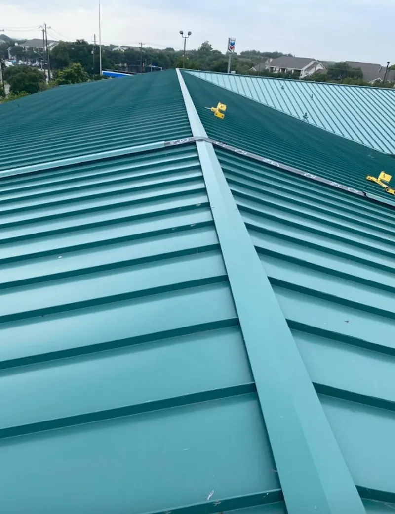 Green commercial metal roof ridge and valley for Metal Roof Repair in Palm City